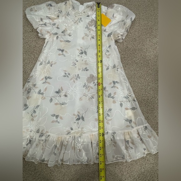 Girls Easter Church Baptism Dress Floral‎ Spring Sheer Kids - Picture 4 of 7